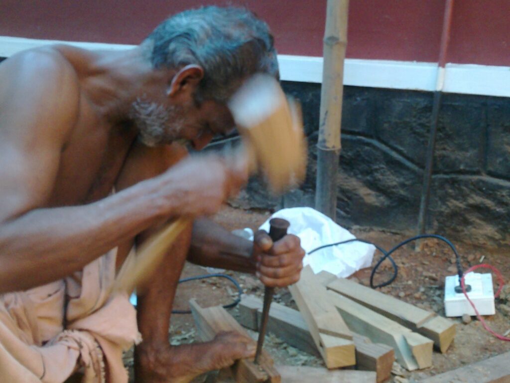 Carpentry work that demands careful attention and focus