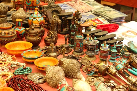 Traditional materials made by Indian artisans