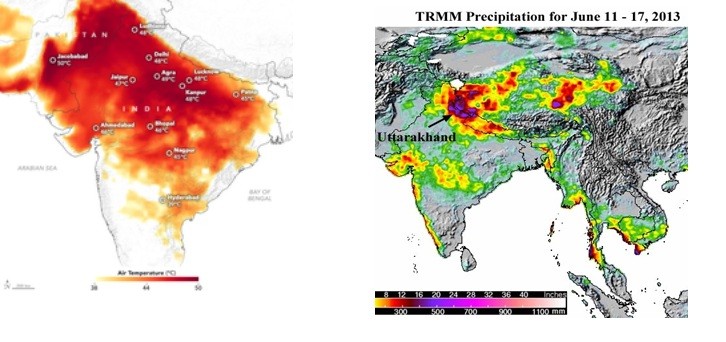 2019 Indian Heat Wave and 2013 Cloudburst at Kedarnath