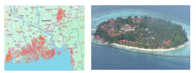 20% of Bangladesh landmass and a Maldives island will be under the sea by 2100