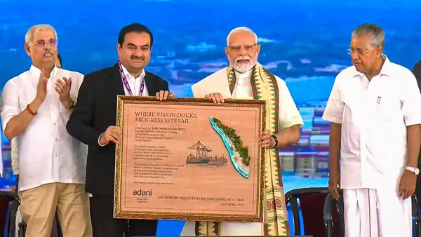 Prime Minister Modi inaugurates the ₹8,867 crore Vizhinjam Port project constructed by the Adani Group in Kerala.