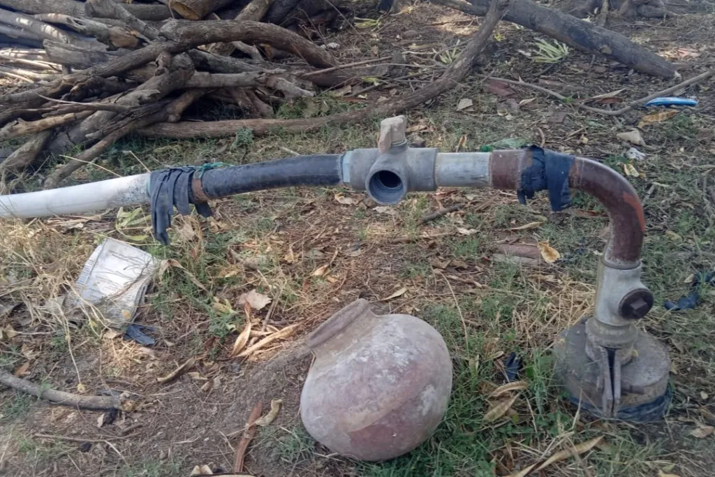 A tubewell connected to a pipe in Malwa