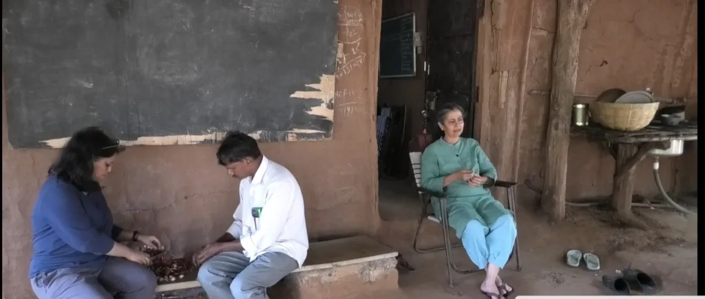 Reshmi Mala, Ishwar Vasava, and Swati Desai at Swati’s residence in Mozda