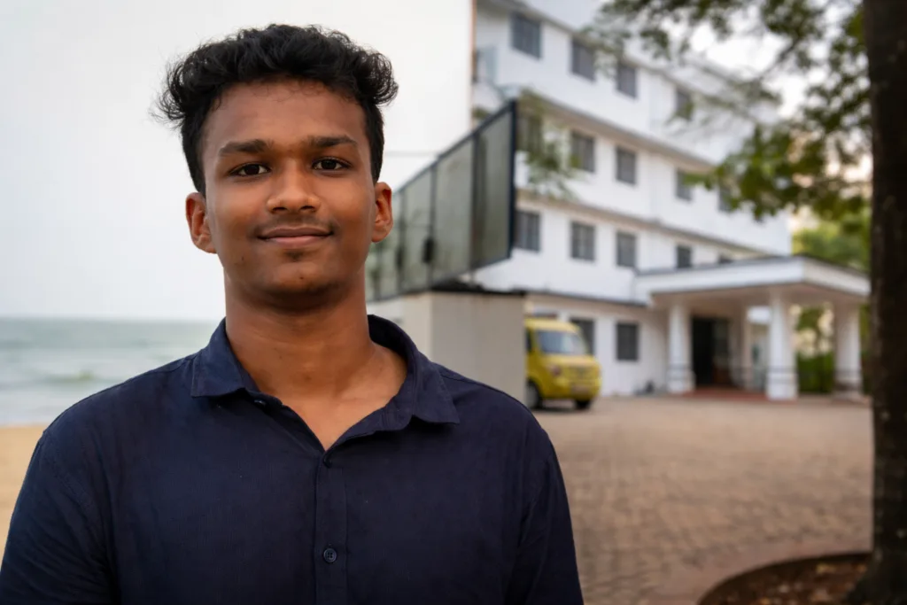 Nithin Raj, a first year BDS student at the Anjarakandy Dental College