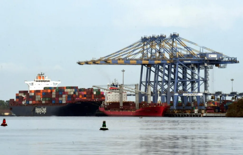 The Vallarpadam international container transshipment terminal.